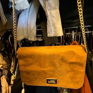 Suede brine cross body purse